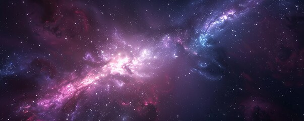 A galaxy with a purple and blue swirl