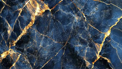 Poster - Marvelous blue marble with golden veins showcasing elegance and natural beauty in stunning detail. Generative AI