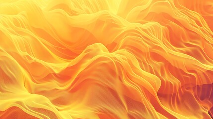 Poster - Abstract, flowing, yellow and orange waves.