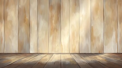 Wall Mural - Warm light illuminates rustic wood wall background. AI Generated