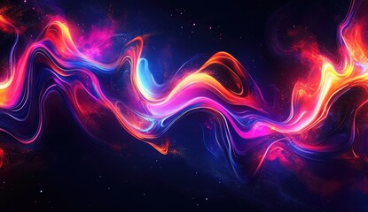Poster - Cosmic Nebula Wave Abstract Art Background