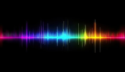 Poster - Colorful soundwave energy abstract, dark background, music visualization