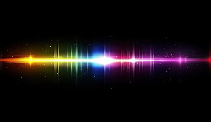 Poster - Colorful light streaks, digital art, dark background, website banner