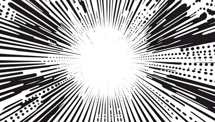 Poster - speed lines burst background, radial design, motion effect