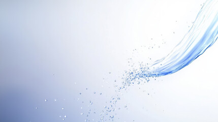 Poster - flowing stream of water creates serene and calming atmosphere, with droplets sparkling against soft blue background