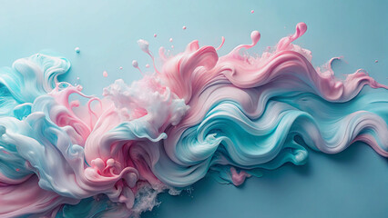 Aufkleber - Abstract Swirls of Pastel Pink and Blue Colors