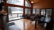 © tugkiara - Cozy cabin living room with winter view (1)