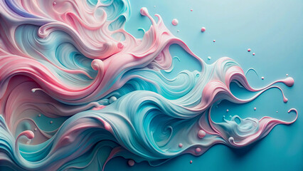 Aufkleber - Abstract Swirls of Pastel Pink and Blue Colors