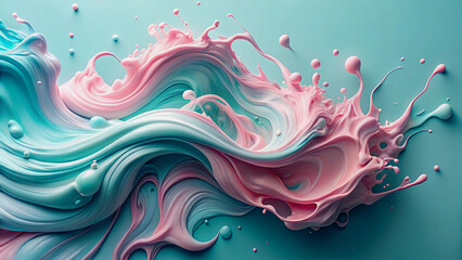 Aufkleber - Abstract Swirls of Pastel Pink and Blue Colors