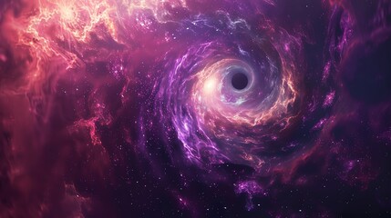 Wall Mural - a swirling galaxy with a black hole at the center.