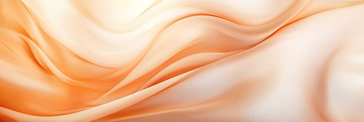 Poster - Peach Fabric Drapes Gracefully, Showing Texture and Light Reflection, Abstract Background for Design Inspiration.