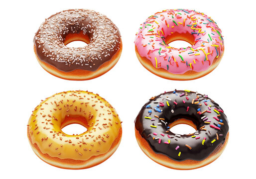 Set of iced donuts.
