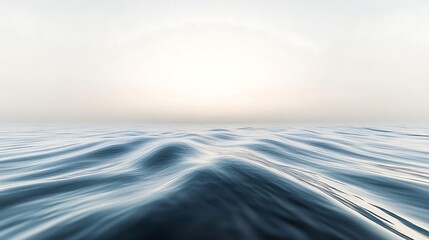 Wall Mural - Serene Ocean Waves Under a Pale Sky