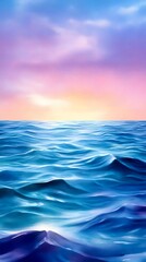 Wall Mural - Serene Ocean Sunset: Peaceful Seascape - Pastel colors