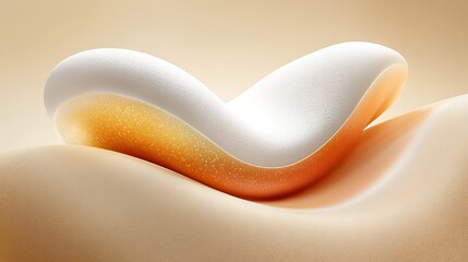 Wall Mural - Abstract image of creamy textured shapes in beige and orange