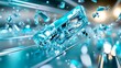 © terat - Shattering Teal Glass Abstract Background - Abstract backgrounds