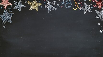 Wall Mural - A blackboard with stars drawn on it