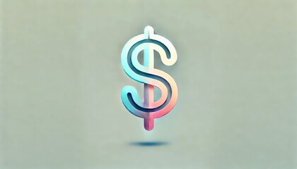 Wall Mural - A Dollar sign concept in light colors on a single colored background.