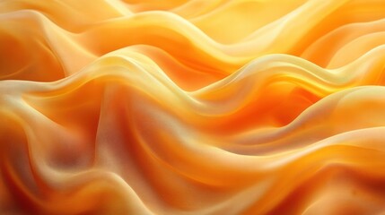 Poster - yellow satin fabric in soft waves background