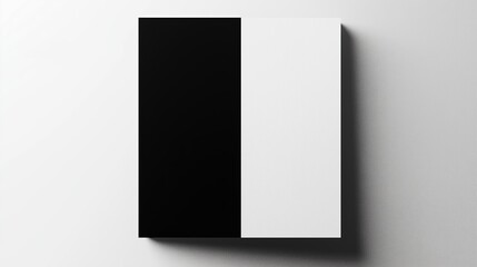 Aufkleber - A rectangle cut in half, one side black, the other pure white