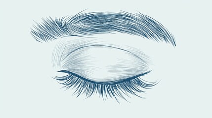 Poster - A single closed eye drawn with one continuous line