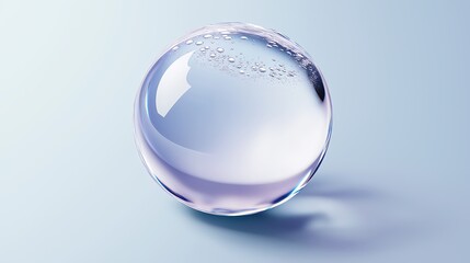Poster - A single rain droplet on a transparent surface, reflecting light.