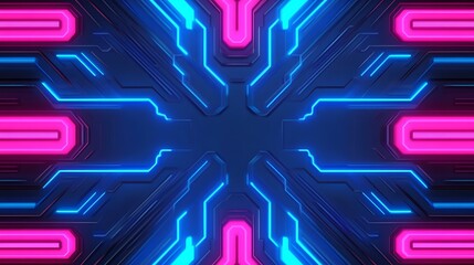 Poster - Abstract neon glowing lines background