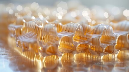 Poster - Upscale Abstract Pattern of Transparent Plastic Material with Soft Bokeh Effect