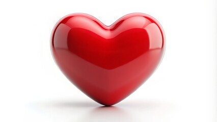 Poster - Red Heart Shape on White Background