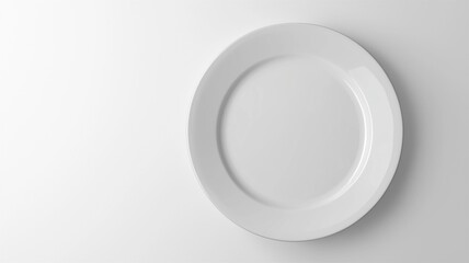 Wall Mural - Ultra-realistic image of a white ceramic appetizer plate with a smooth finish, isolated on a white background
