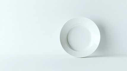 Wall Mural - Ultra-realistic image of a white ceramic appetizer plate with a smooth finish, isolated on a white background
