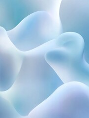 Poster - Abstract blue shapes create a calming and serene atmosphere in soft light. Generative AI