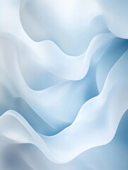 Leinwandbilder - Soft blue fabric drapes elegantly with flowing curves in a gentle light setting. Generative AI