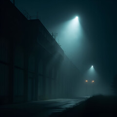 Wall Mural - foggy night scene