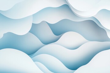 Aufkleber - Soft blue abstract waves creating a serene and calm atmosphere in a minimalist design. Generative AI