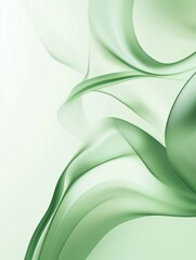 Poster - Soft green abstract patterns create a tranquil atmosphere in this minimalist design environment. Generative AI