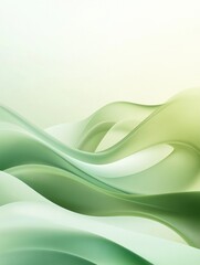 Leinwandbilder - Flowing green waves create a serene and calming abstract design in a soft gradient. Generative AI