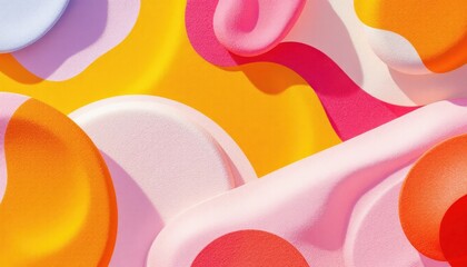 Poster - Vibrant abstract composition with colorful shapes and soft textures