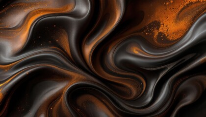 Poster - Abstract black and orange swirling pattern with metallic accents