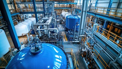 Poster - Exploring Industrial Plant: Complex Machinery & Pipelines in a Modern Factory Setting