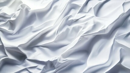 Poster - Abstract white fabric texture with soft folds and creases
