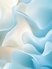 Leinwandbilder - Soft waves of light blue and cream create an abstract texture in a calming composition. Generative AI