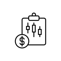 Poster - Trading report outline icons, minimalist vector illustration ,simple transparent graphic element .Isolated on white background