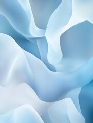 Poster - Elegant blue and white fabric flowing gracefully in soft light. Generative AI