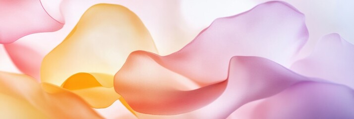 Leinwandbilder - Delicate swirls of pastel colors create a soft textured background in warm tones of pink and yellow. Generative AI
