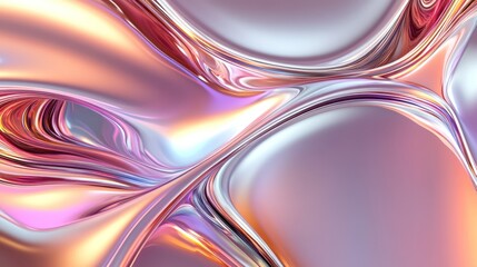 Wall Mural - Abstract liquid metal flow, swirling colors, soft light, digital art