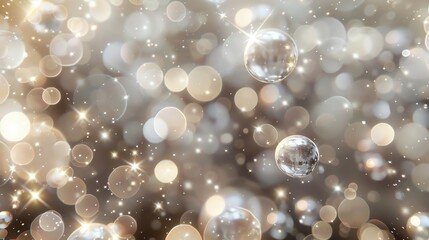 Canvas Print - a sparkling, glittering background with gold and white bokeh.
