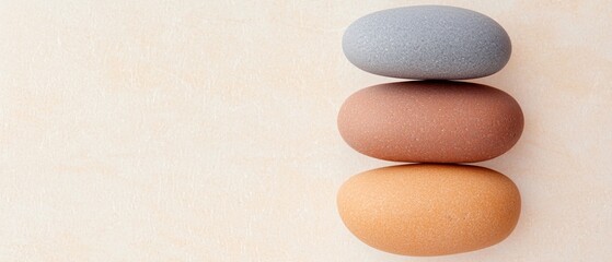 Poster - Balanced of decorative eggs minimalist setting still life soft colors close-up aesthetic design