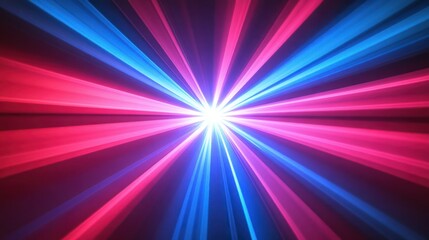 Wall Mural - Abstract pink blue light rays burst background