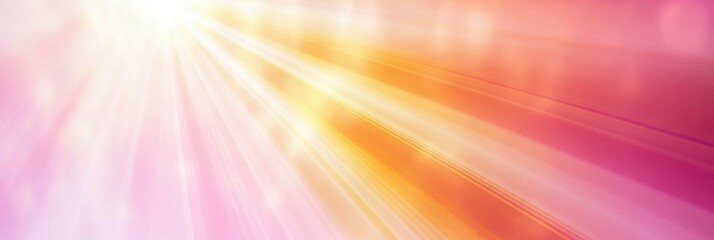 Leinwandbilder - Bright rays of light create a warm and vibrant background with shades of pink and orange in a serene atmosphere. Generative AI